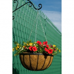 Подвесная корзина для цветов "Коттедж" с кокосовым волокном - 35 см - 