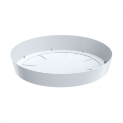 Maceta redonda ligera con platillo - 13,5 cm - Blanco - 
