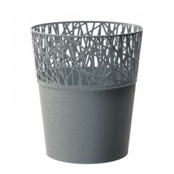Round flower pot with lace - 18 cm - City - Stone Gray