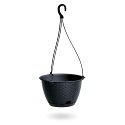 Hanging flower pot with saucer - Ratolla - 24 cm - Anthracite