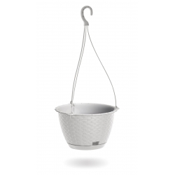 Hanging flower pot with saucer - Ratolla - 22 cm - White