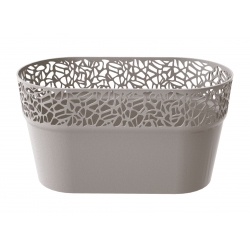 Long flower pot with lace - 27,5 x 14,5 cm - Naturo - Mocca