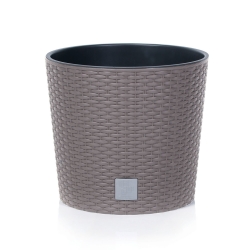 "Rato round" plant pot with an insert - 20 cm - mocha-brown