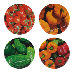 Jar penutup (benang enam mata) - motif sayur-sayuran - 82 mm - 10 buah - 