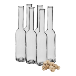 Liqueur bottle set with corks - 200 ml - 6 pcs