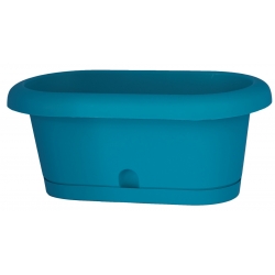 "Lotos" balcony box with a tray - 60 cm - turquoise