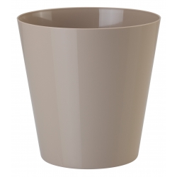 "Vulcano" round pot casing - 19 cm - beige (cafe latte)