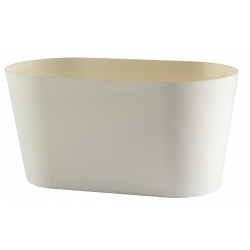 Caixa de plantador oval "Vulcano" - 23 cm - branco-creme - 