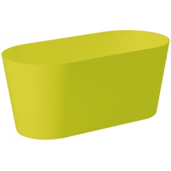"Vulcano" oval planter box - 23 cm - pistachio-green