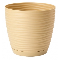 "Sahara petit" round pot with a saucer - 11 cm - tea with milk