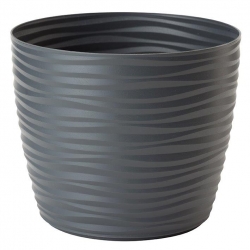 Contenitore per vaso rotondo "Sahara petit" - 11 cm - grigio antracite - 