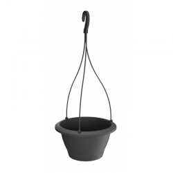 "Respana" round hanging flower pot - 27 cm - anthracite-grey