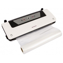 Vacuum food sealer with 3 m roll of sealable plastic bagging material