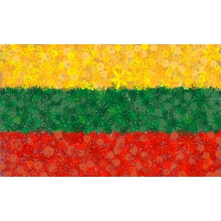 پرچم لیتوانی - مجموعه ای از دانه های سه نوع گیاه گلدار است - 
