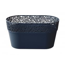 Long flower pot with lace - 27,5 x 14,5 cm - Tree - Anthracite