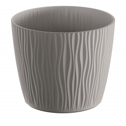 "Sandy" round plant pot - 11 cm - stone-grey