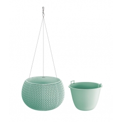 "Splofy Bowl" round hanging plant pot - 29 cm - sage-green