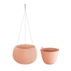"Splofy Bowl" round hanging plant pot - 29 cm - peach