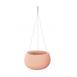 "Splofy Bowl" round hanging plant pot - 37 cm - peach