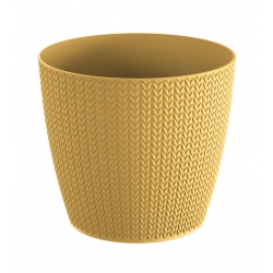 "Wheaty" round plant pot - 16 cm - Indian yellow