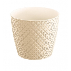 "Orient" round flower pot - 13 cm - creamy-white