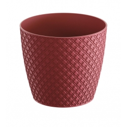 "Orient" round flower pot - 13 cm - raspberry-red