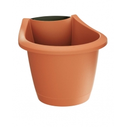 "Respana Belt" gutter-mounted outdoor plant pot - 22 cm - terracotta-coloured