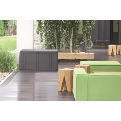 Baú de jardim, varanda ou terraço - "Boxe Board" - 290 litros - cinza antracite - 