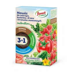 Fertilizante 3 en 1 para hortalizas, flores, árboles frutales y frutos pequeños - fertiliza, nutre y protege - Pro Natura - Florovit® - 1 kg - 
