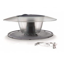 Pole mounted bird table / feeding tray Birdyfeed Round - stone-grey