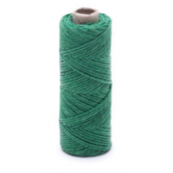 Green linen waxed thread - 20 g / 30 m