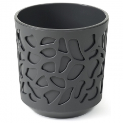Contenitore per vaso "Duet" bicolore - 14 cm - grigio antracite / grigio antracite - 