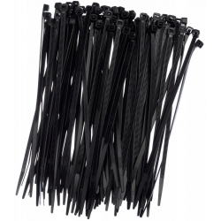 Kabelbindningar, slipsar, dragkedjor - 200 x 3,6 mm - svart - 100 stycken - 