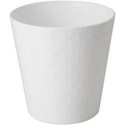 "Diament petit" round pot casing - 11 cm - white