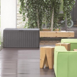 Coffre de jardin, balcon ou terrasse - "Boxe Board" - 290 litre - gris anthracite - 