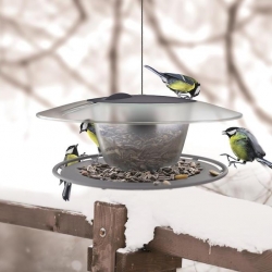 Tavolo per uccelli / vassoio per alimentazione su palo Birdyfeed Round - grigio antracite - 