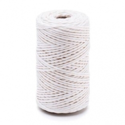 Bílé lněné voskované vlákno - 50 g / 60 m - 