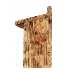 Birdhouse pro prsa, vrabce stromů a flycatchers - k montáži na zdi - spálené dřevo - 
