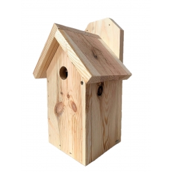 Nástěnný holubník pro prsa, vrabce a brhlíky - surové dřevo - 
