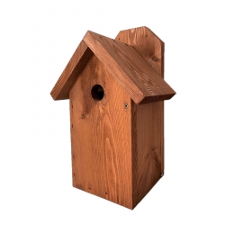 Birdhouse مثبت على الحائط للثدي والعصافير والجوز - بني - 