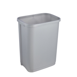 Cubo de basura Swantje gris plateado de 10 litros con tapa giratoria - 