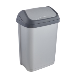 10-litre silvery-grey Swantje dustbin with a rotating lid