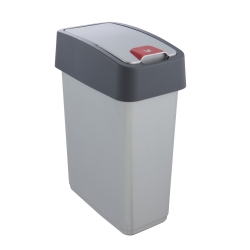 10 Liter silbergrauer Magne-Mülleimer mit Druckverschluss - 
