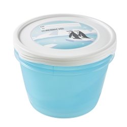 Sett med 3 runde matbeholdere - Mia "Polar" - 2,3 liter - isblå - 