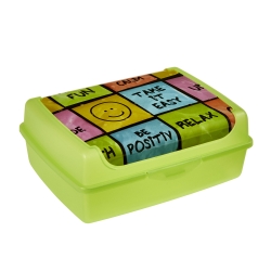 Food container - Carla "Happy" - 17 x 13 cm - spring green