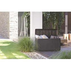 Baú de jardim, varanda ou terraço - "Boxe Board" - 290 litros - umber - 