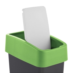10-litre green Magne dustbin with a press-to-open lid