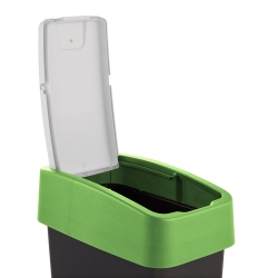 10 litran vihreä Magne-roskakori, jonka kansi on painettavissa - 