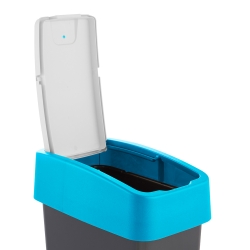Cubo de basura Magne azul de 10 litros con tapa de presión para abrir - 