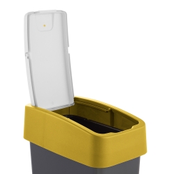 Tempat sampah Magne Capri-yellow 10 liter dengan tutup tekan-untuk-buka - 